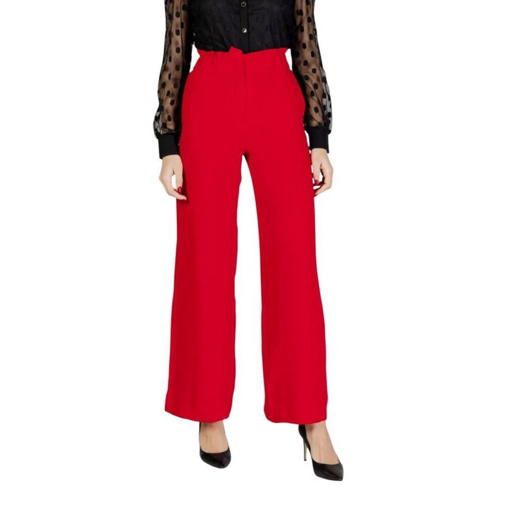 Morgan De Toi Red Polyester Casual Women's Pants